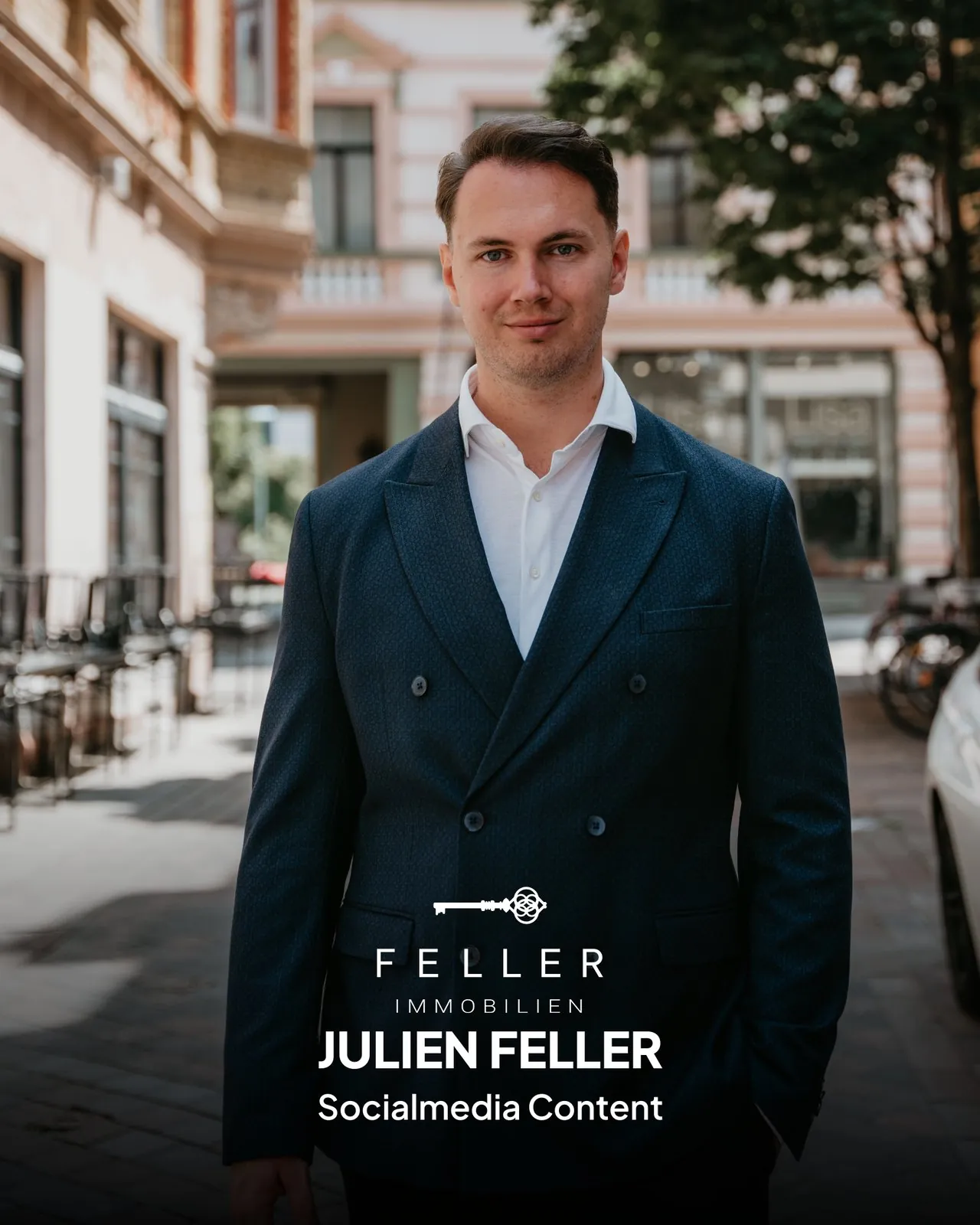 Julien Feller von Feller Immobilien, Kundenbeispiel für Social Media Content von Amro Media.