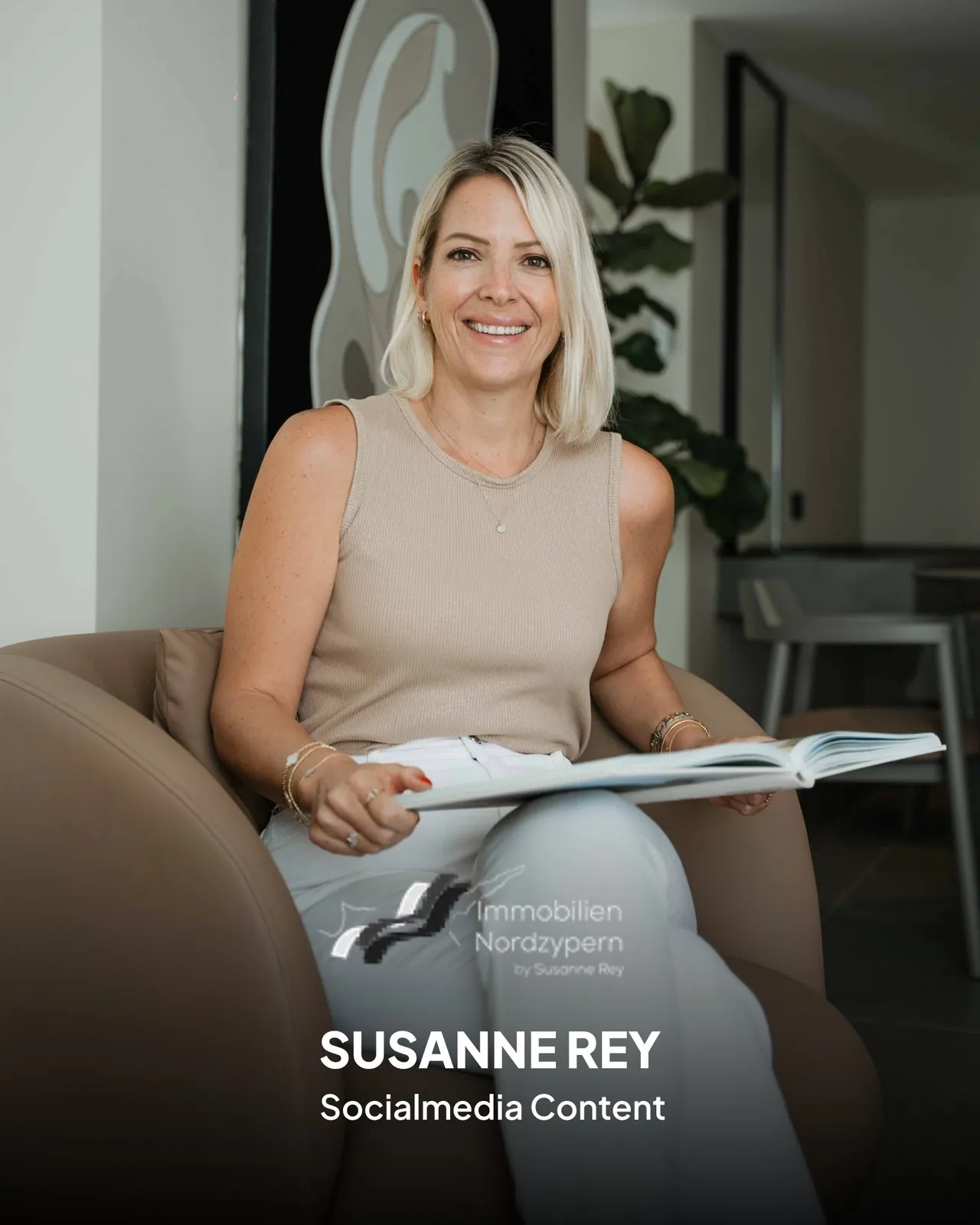 Susanne Rey von Immobilien Nordzypern, Kundenbeispiel für Social Media Content von Amro Media.