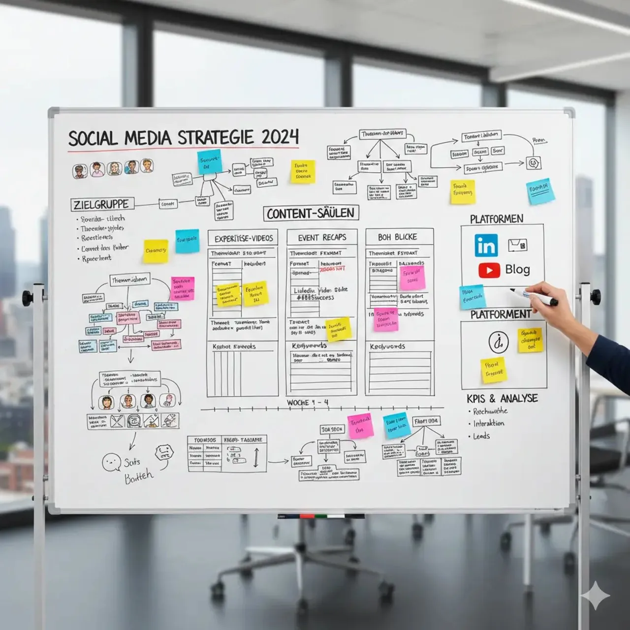 Team entwickelt LinkedIn Video Content Strategie für B2B