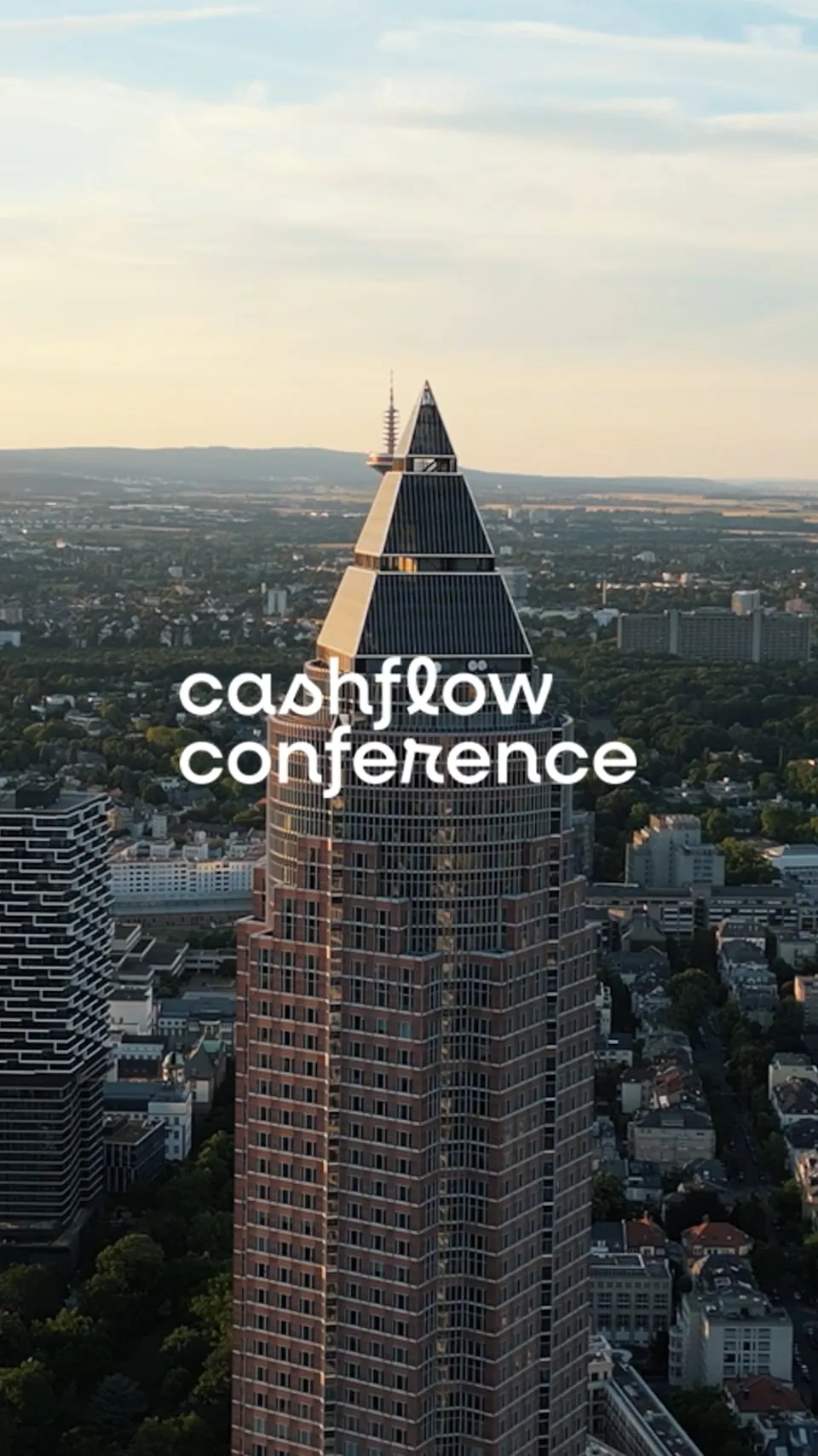 Reel zur Cashflow Conference mit Blick auf die Frankfurter Skyline